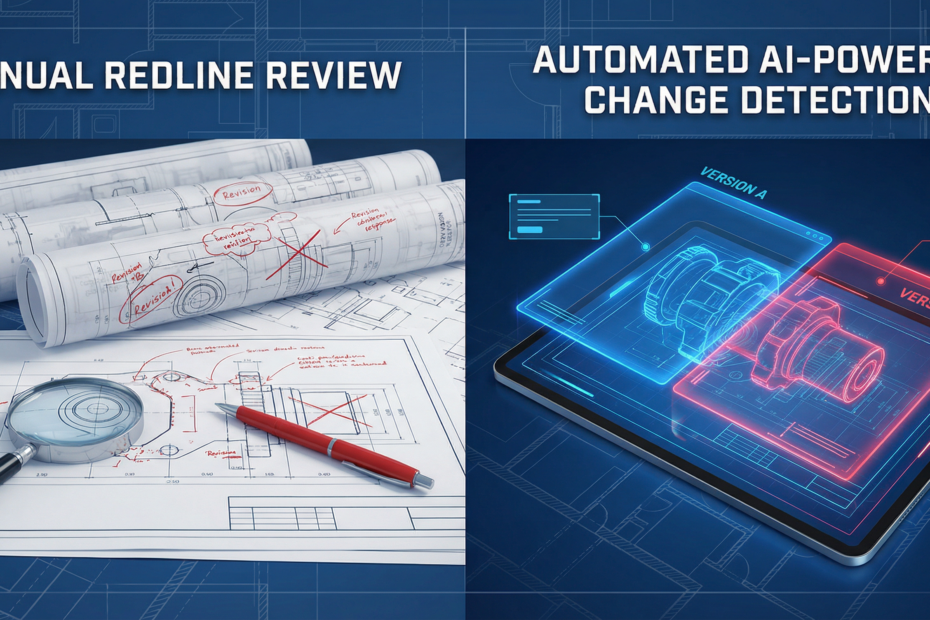 Engineering drawing redlines and revision change detection - manual review versus AI-powered automation